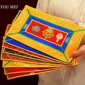 불교종 명상종 네팔 손으로 놓은 스퀘어 매트 조가비 악기 티베트의 항목 꽃병 바주카 두더지 길조 상징 불교