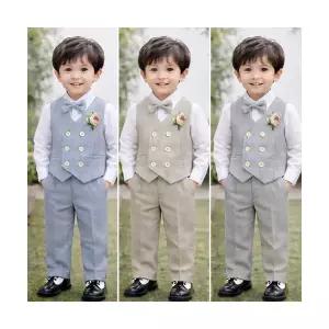 팜므 남아정장세트 돌잔치 아기하객룩 긴팔수트 긴바지 베이지 블루 그레이설날