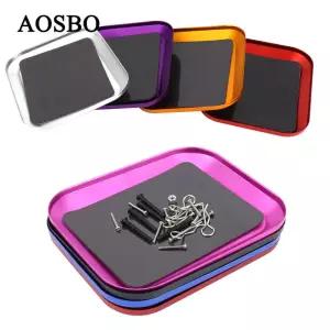 자석식 미니 스크류 매트 트레이 플레이트 알루미늄 합금 패드 비트 박스 (자동차 보트 드론 RC 크롤러