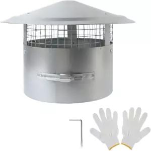 테스미러 8인치 원형 굴뚝 캡 아연 벽난로 스토브 있는 장치가 파이프 고정 스크린이 배기 강철 도금