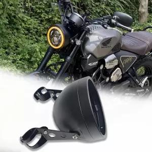 HARPUOU 7인치 모터사이클 헤드라이트 하우징 버킷 측면 장착 브래킷 포함 3240MM 포크 튜브 홀더