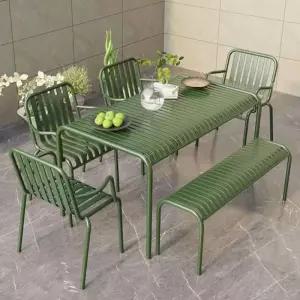 단조 철제 파티오 비스트로 세트 접이식 테이블 및 의자 내후성 야외 대화용 가구 (포치용)