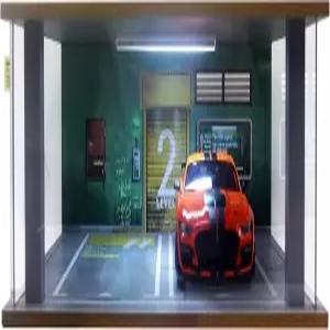 1/18 스케일 모델 자동차 디스플레이 케이스 - 투명 아크릴 커버와 다이캐스트 LED 조명이 있는 1 18 차고