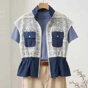 세린 레이스 데님 베스트_ND2JK501