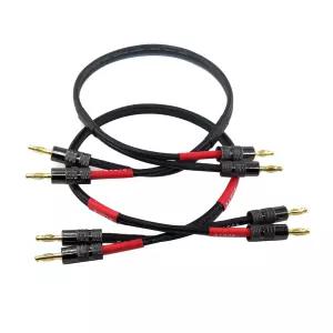 바나나 플러그와 스피커 케이블 12awg 주석이 달린 무산소 구리OFC 실리콘 고무 케이블15FT