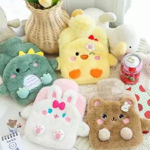 동물캐릭터 온열 물주머니 찜질용품 겨울철 손발 보온용 재사용 핫팩 수면용 침대