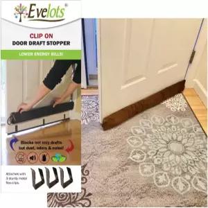 에벨롯 콜드 핫 에어 도어 드래프트 스토퍼 강력한 금속 클립 냉기 차단 소음 먼지 따뜻하고 조용한 집