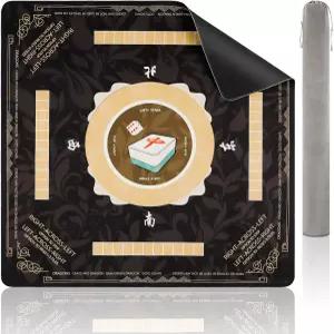 라벤덱스 마작 매트 324324인치 미끄럼 블랙 2mm 도미노용 접이식 게임 카드 보드 게이밍 포커 내구성 소음