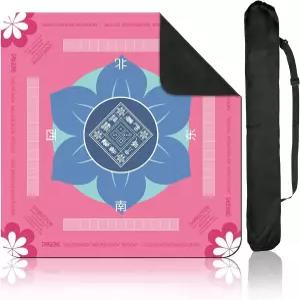 마작 매트 315 규칙이 플라워 게이밍 포함 카드 가방 핑크 테이블 있는 보드 커버핑크 테이블보 타일