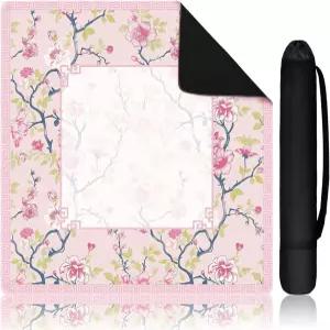 마작 매트 315315인치 핑크 미끄럼 방지 테이블 보드 방수 휴대용 게임 소음 게이밍 도미노 가방 타일 카드