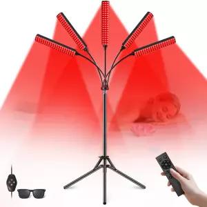 얼굴용 촐라 레드 라이트 테라피 스탠드가 있는 5헤드 적외선 장치 전신용 밝기 660nm 및 근적외선 5단계