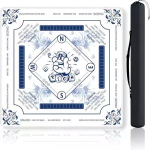 규칙이 있는 마작 테이블 매트 315인치 고무 내구성 감소 사각형 도미노 게이밍 용이성 타일 및 방지