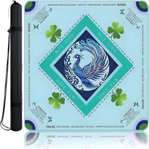 마작 매트 논슬립 32683268 인치 테이블 보드 테이블탑 블루피콕 게임 감소 게이밍 매트캐리백 소음 도미노