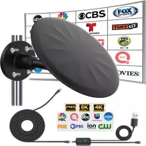디지털 TV용 실외 안테나 720 장거리 옴니 방향 수신 HD 신호 슈퍼 시그널 부 35피트 HDTV 케이블