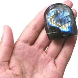 놀라운 보석 래브라도라이트 크리스탈 스탠딩 야자석 야자석과 A 등급 힐링 스톤 오피스 홈 데코 선물