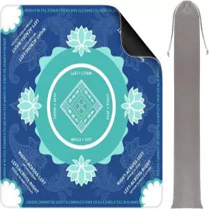 우페이 마작 매트와 휴대용 가방 게임도미노파란색용 32 감소 게이밍 마작포커보드 게임카드 소음 32인치