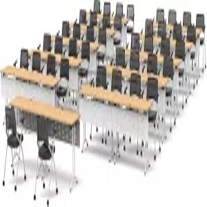 42인용 테이블 교육 회의 세미나 교실 모델 7481 86pc 컬러 너도밤나무 접이식 작업 의자 겸손 패널 서로