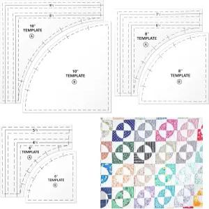 엠바이요 3종 세트 퀼팅 자 및 1/4인치 솔기 포함 템플릿 10 8 6인치 퀼트 바느질 패턴 DIY 공예 용품