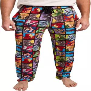 마블 슈퍼히어로 스퀘어 남성용 블랙 슬립 파자마 팬츠