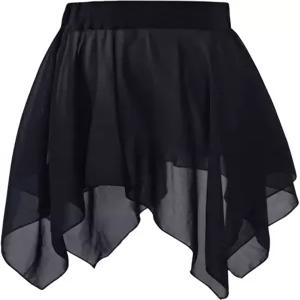 에어리얼 요가 수영 해변 스케이트를 위한 Avrigirl 비대칭 십대 소녀 발레 스커트 랩 무릎 길이 쉬폰 댄스