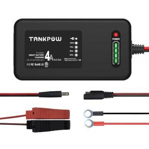 TANKPOW 14.6V 4A LiFePO4 리튬 배터리 충전기, 4LED 표시등이 있는 스마트 배터리 충전기 유지보수기, 자동차용 SAE 커넥터, 골프 트롤리, UAV, 어선 딥 사이클 배터리(ETL 목록)
