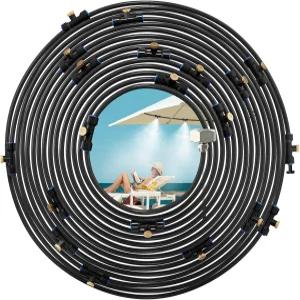 큐더 미스트 냉각 시스템 26피트800만 라인 황동 노즐 7개 어댑터3/4인치 워터파크용 파티오 가든 온실