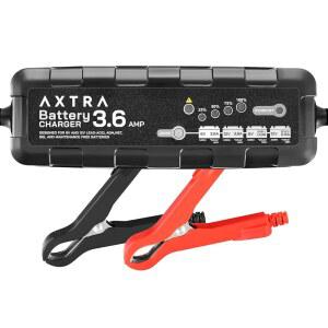 AXTRA 6V 및 12V 자동차 배터리 충전기, 자동차, SUV, 트럭, 오토바이, 보트, RV, 잔디 트랙터용 3.6Am 완전 자동 스마트 배터리 유지 관리기, ATV - (납산, AGM, 밀봉, 젤, SLA, 침수됨)