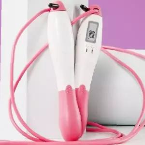 디지털 카운트 줄넘기 핑크 유선 운동기구 홈트레이닝 실내 피트니스 유산소