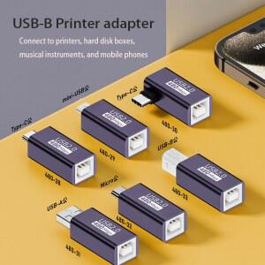 미니 마이크로 USB 5핀 Type-c 2.0 남성-USB B 유형 여성 프린터 스캐너 어댑터 커넥터 M/F 전자 피아노용