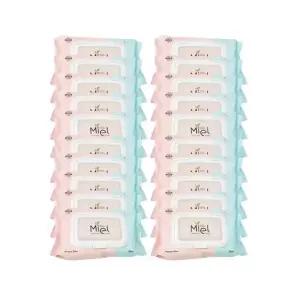 미엘 클래식 (엠보싱) 물티슈 100매 캡형 x20팩 고평량 대용량