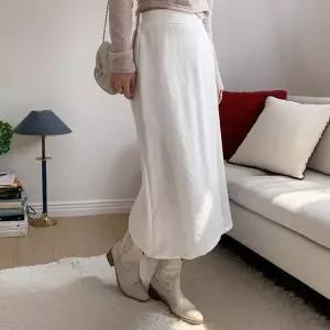 [하프클럽/]여성 사무실 스타일 일상용 찰랑이는 레이온 랩 롱스커트