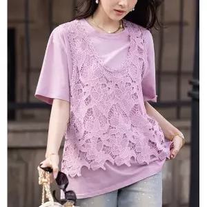 [하프클럽/]레이스조끼레이어드 티셔츠 7EC499