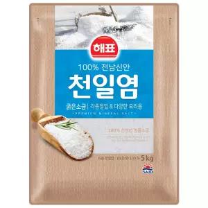 해표 100% 전남신안 천일염 5kg x 1개 / 소금 조미료