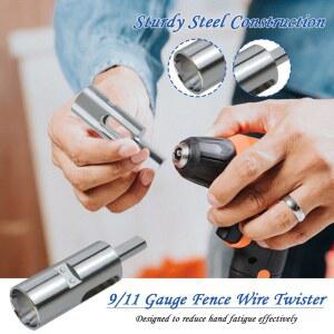 와이어 트위스터 도구 5mm 철사 트위스트 고정용 체인 링크 펜스 삼각 섕크 드릴 전동