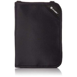 Pacsafe Rfidsafe V150 방지 컴팩트 여권 지갑 블랙