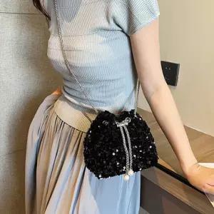 트렌디 여성 스팽글 반짝이 미니 토트백크로스백 패션가방 크로스백 여자백 버킷백