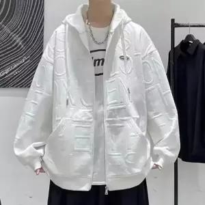 남사친 추동 집업 카디건 저지 엠보싱 후드 트렌드 빅사이즈 춘추 CH3