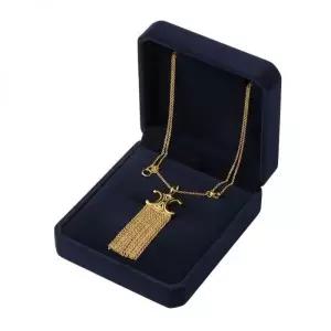 [셀린느] 트리옹프 포크 프린지 롱 목걸이 황동 골드 마감 155098546