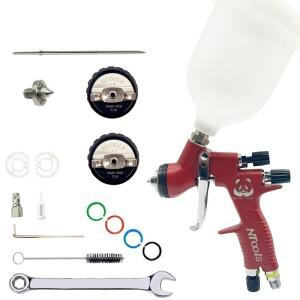 HVLP 에어 스프레이 건 1.3mm 및 노즐 포함 자동차 도색용, 페인트 바니시 탑코트