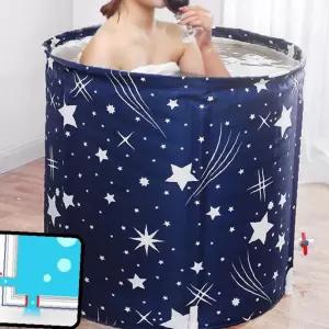 반신욕 접이식 욕조 이동식 욕조 간이 1인용 성인용 휴대 욕조 욕탕 세트