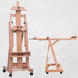 이동식이젤 대형 원목 이동식 나무 드로잉 작업대 스탠드