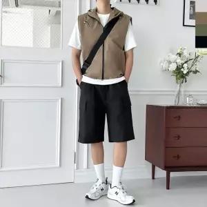 남성 고프코어 후드 바람막이 조끼 DM-VEA-QGSSSF1020M