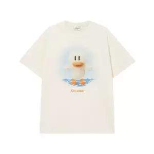 커버낫 COVERNAT [수올리 콜라보] 쿨 코튼 올덕 그래픽 티셔츠 Ivory CO2502STS2IV 170077