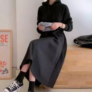 여성 봄 후드 롱원피스 데일리룩 집앞패션 면 원피스