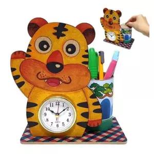 [문구/오피스] 호랑이 저금통뚜껑추가 시계 만들기 연필통 2EA 만들기대장