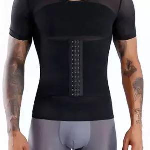 코르셋 복대 반팔 보정티 복부 등 보정 가슴탄력 UP