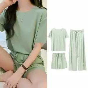 반팔티셔츠 네쥬 아이스쿨링 여성 홈웨어 반팔티 긴바지 3종세트