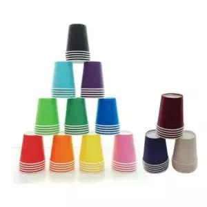 유치원 칼라종이컵-컵칼라 단색/혼색 - 37571 50개