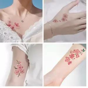 여름패션 액세서리 미니 플라워 레터링 타투 스티커