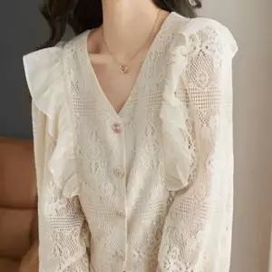 [SBD] 블라우스 레이스 펀칭